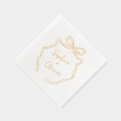 Handgezeichnete Bow Chic Moderne Hochzeit Servietten Mit Folie (Rechts)