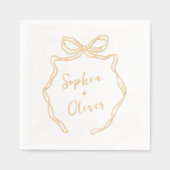 Handgezeichnete Bow Chic Moderne Hochzeit Servietten Mit Folie (Vorderseite)