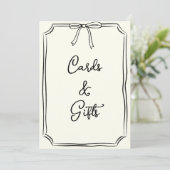 Handgezeichnete Bow Coquette Chic Cards und Gesche (Stehend Vorderseite)
