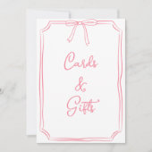 Handgezeichnete Bow Coquette Rosa Karten und Gesch (Vorderseite)