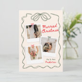 Handgezeichnete Bow Frame Verheiratete Weihnachtsz Feiertagskarte (Stehend Vorderseite)