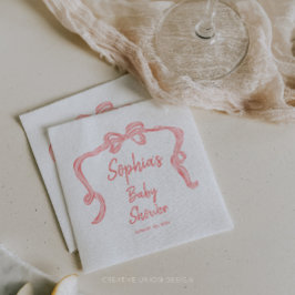 Handgezeichnete Bow Girl Babydusche Napkins Serviette