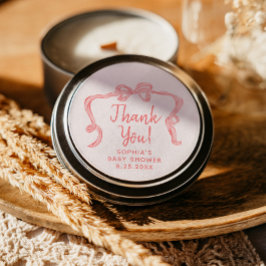 Handgezeichnete Bow Girl Babydusche Pflegeaufklebe Runder Aufkleber