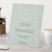 Handgezeichnete Bow-Käfig Grüne Hochzeitsignatur G Sockelschild (In Situ)