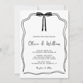 Handgezeichnete Bow Moderne Chic Hochzeit Einladung (Vorderseite)