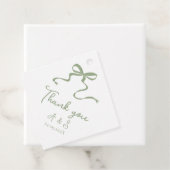 Handgezeichnete Bow Sage Green Gastgeschenk Hochze Geschenkanhänger (Beispiel)