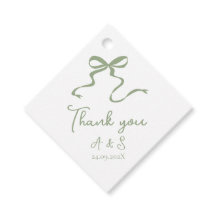 Handgezeichnete Bow Sage Green Gastgeschenk Hochze