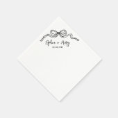 Handgezeichnete Bow Simple Cocktail Hochzeit Serviette (Ecke)
