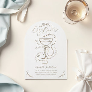 Handgezeichnete Bows Bubbly Cocktail Brautparty Ar Einladung