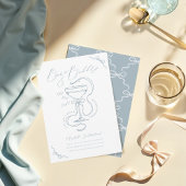 Handgezeichnete Bows & Bubbly Cocktail-Brautparty Einladung