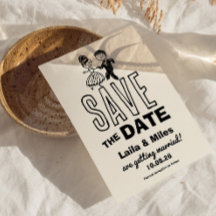 Handgezeichnete Braut und Bräutigam Hochzeit Save
