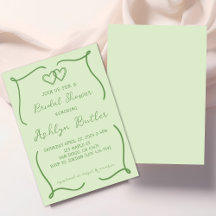 Handgezeichnete Bridal-Dusche mit Green Frame Einl