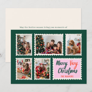 Handgezeichnete Briefmarke Rahmen 5 Foto Frohe Wei Feiertagskarte