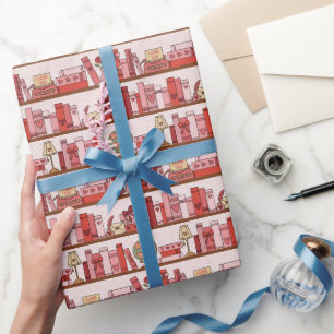 Handgezeichnete Buchliebhaber-Muster-Wrap-Rolle Geschenkpapier