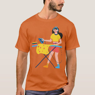 Handgezeichnete BÜGELNDE FRAU T-Shirt
