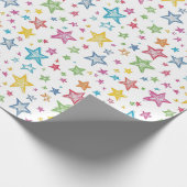 Handgezeichnete bunte Sterne Kinder Geschenkpapier (Ecke)