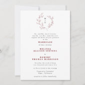 Handgezeichnete Burgundy-Sketch-Wreath-feierliche Einladung (Vorderseite)