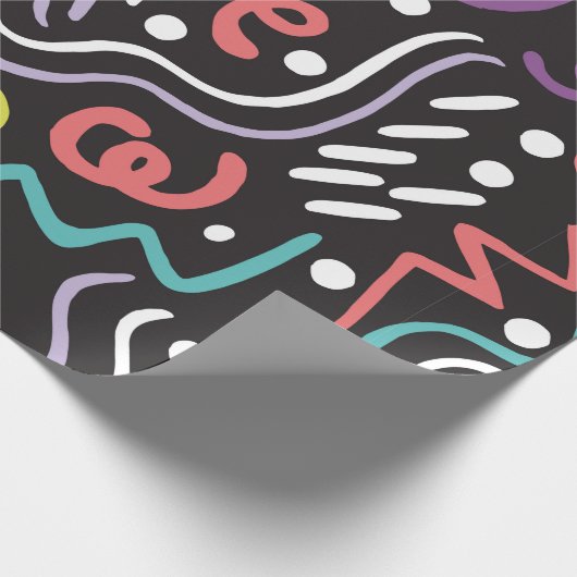 Handgezeichnete Bürste. Abstraktes Muster, Zickzac Geschenkpapier (Ecke)