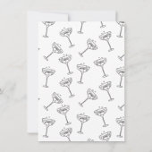 Handgezeichnete Champagner-Stack-Engagement-Partei Einladung (Rückseite)