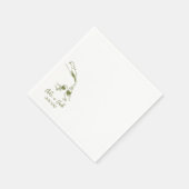 Handgezeichnete Champagner-Turm-Glas-Hochzeitsserv Serviette (Ecke)