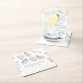 Handgezeichnete Champagner- und Austernfeier Rechteckiger Pappuntersetzer (Vor Ort)