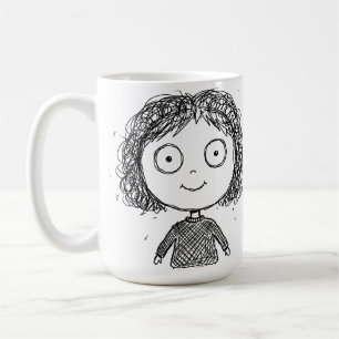 Handgezeichnete Charakterillustration – Künstleris Kaffeetasse