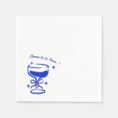 Handgezeichnete Cheers Doodle Cocktail Geburtstags Serviette (Vorderseite)