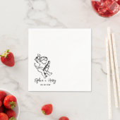 Handgezeichnete Cherub Cupid Icon Hochzeit Serviette (Beispiel)