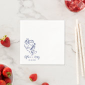 Handgezeichnete Cherub Cupid Icon Hochzeit Serviette (Beispiel)