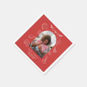 Handgezeichnete Chic-Rotbogen-Foto-Abschlussfeier Serviette (Ecke)