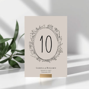 Handgezeichnete christliche christliche Hochzeit T Tischnummer