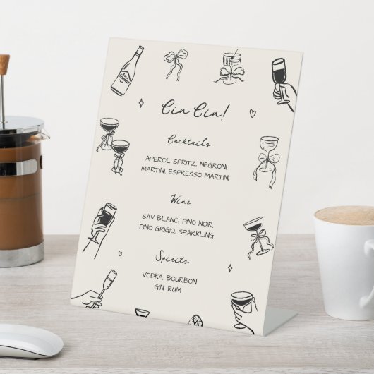 Handgezeichnete Cin Cin Bar Sockelschild (In SItu)