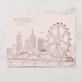 Handgezeichnete City Skyline | Melbourne, Australi Postkarte (Vorderseite)