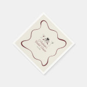 Handgezeichnete Cocktails Wavy Frame Brautparty Serviette (Ecke)