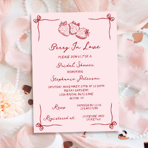 Handgezeichnete Coquette Berry In Love Brautparty Einladung