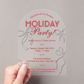 Handgezeichnete Coquette Bows Holiday Weihnachts-P Acryleinladungen (Insitu (Handheld))