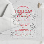 Handgezeichnete Coquette Bows Holiday Weihnachts-P Acryleinladungen