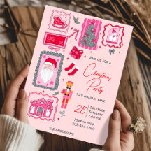 Handgezeichnete Coquette-Kritzelei rosa Weihnachts