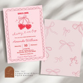 Handgezeichnete Coquettekherry auf der oberen Baby Einladung