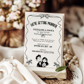 Handgezeichnete Couple Illustration Doodle Wedding Einladung