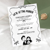 Handgezeichnete Couple Illustration Doodle Wedding Einladung