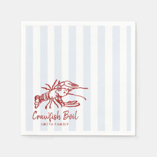 Handgezeichnete Crawfish-Boil-Party Serviette