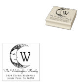 Handgezeichnete Crescent Moon Familienname-Rücksen Gummistempel (Stempel)