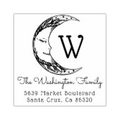 Handgezeichnete Crescent Moon Familienname-Rücksen Gummistempel (Prägung)