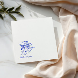 Handgezeichnete Cupid-Cocktail-Hochzeitsservietten Serviette