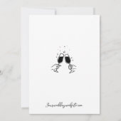 Handgezeichnete Curvy Whimsical Black and White We Einladung (Rückseite)