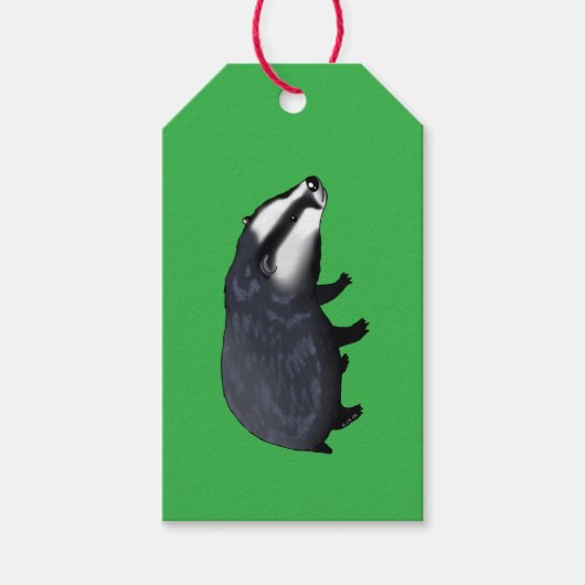 Handgezeichnete Dachs-Illustration Design Geschenkanhänger (Vorderseite)