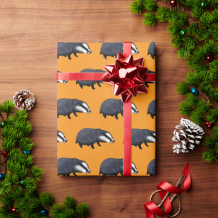 Handgezeichnete Dachs-Illustration Design Geschenkpapier