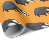 Handgezeichnete Dachs-Illustration Design Geschenkpapier (Rolleneckpunkt)