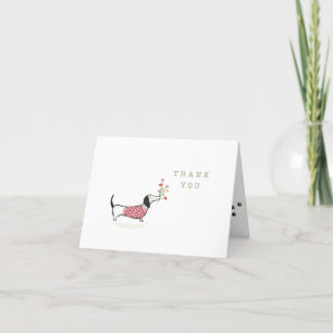 Handgezeichnete Dackel Dankeschön-Karte Dankeskarte